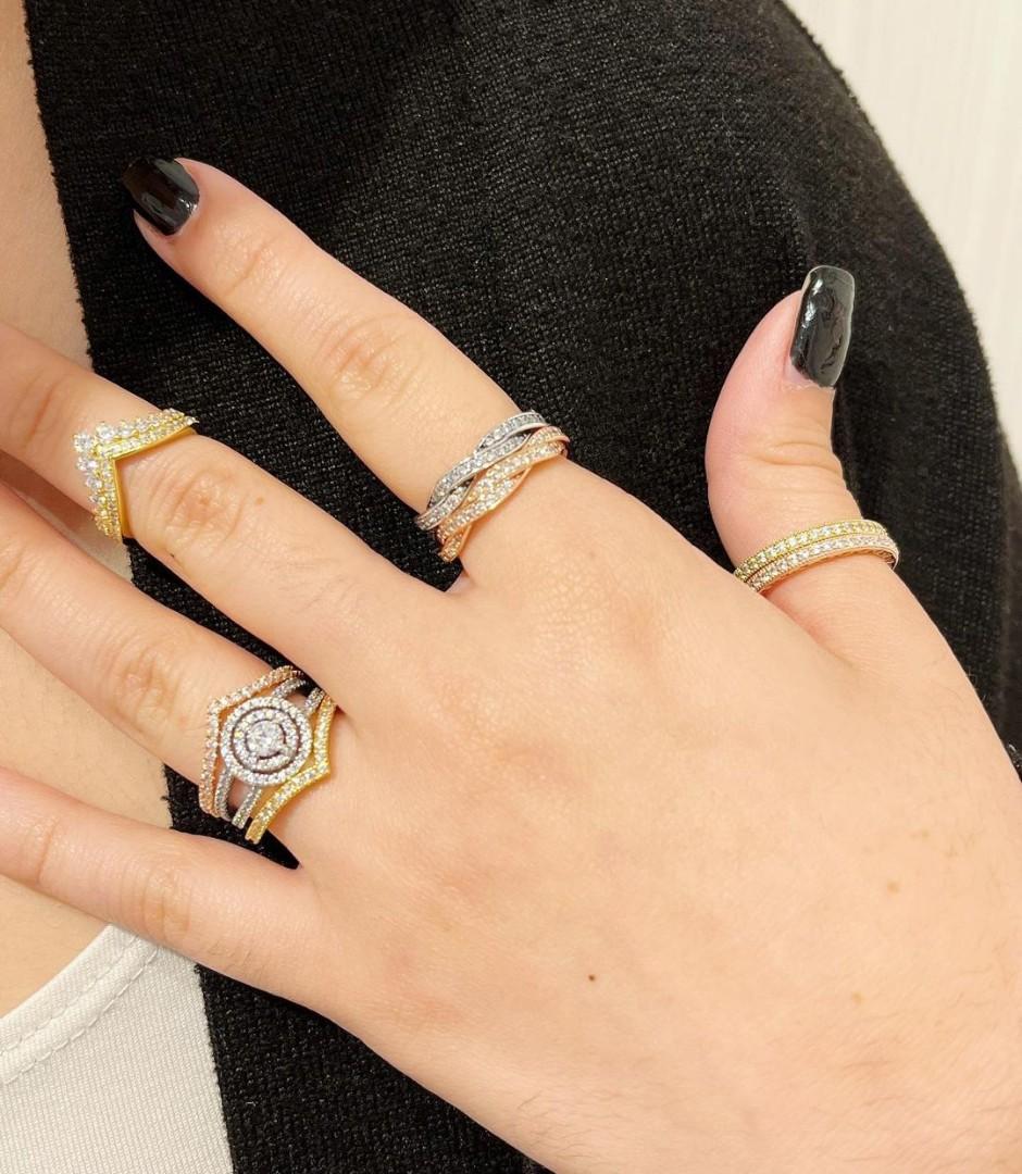 Sparkling wishbone deals ring gold