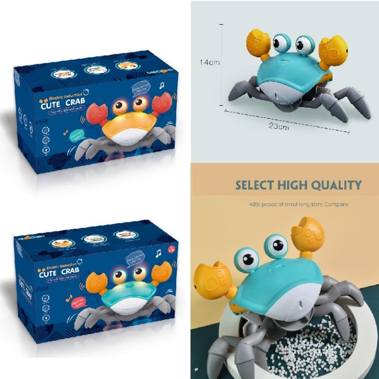 [SG stock] Cute Electric Induction Crab Music and LED Light Baby Toy