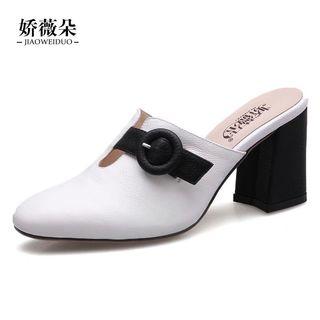 Jiaoweiduo Cow Leather Covered Heels