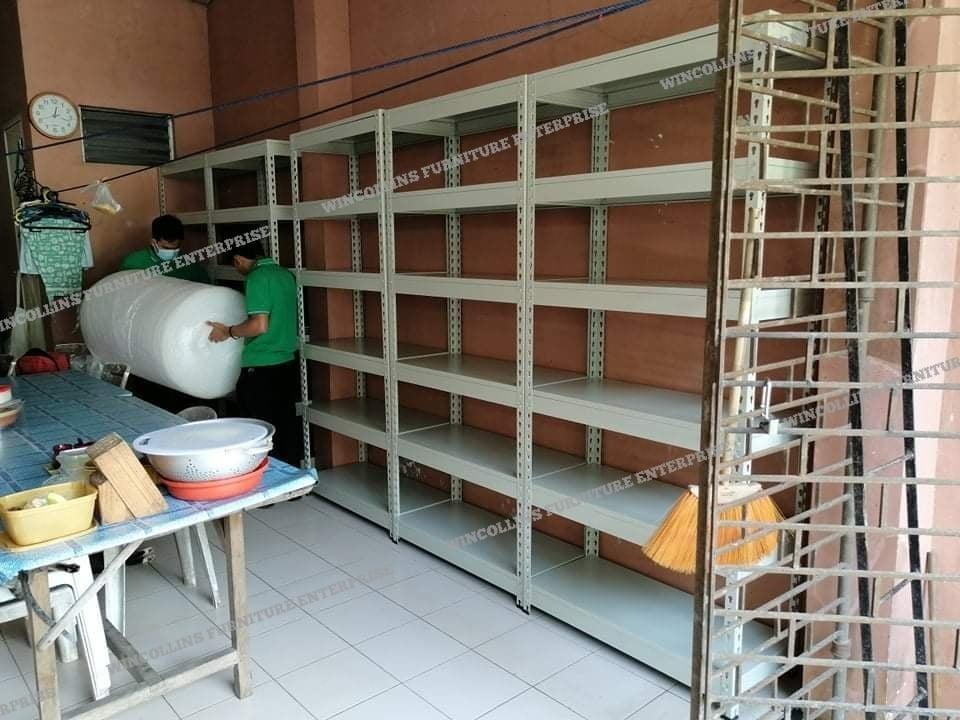 steel rack 6 layer / office furniture / open shelf, Furniture & Home ...