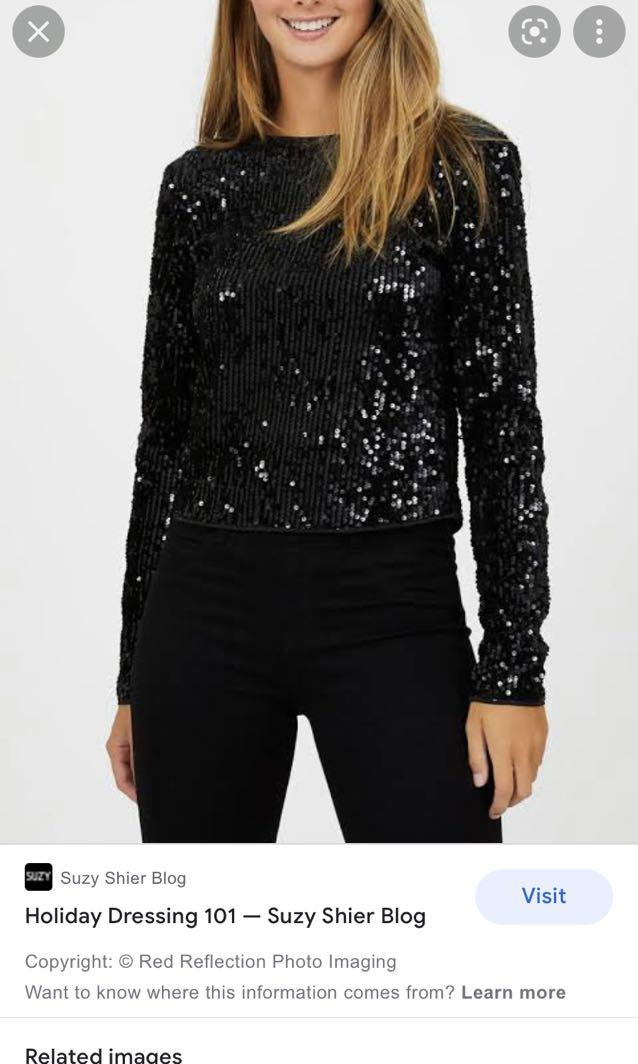 Suzy Shier party sequins top, Women's 