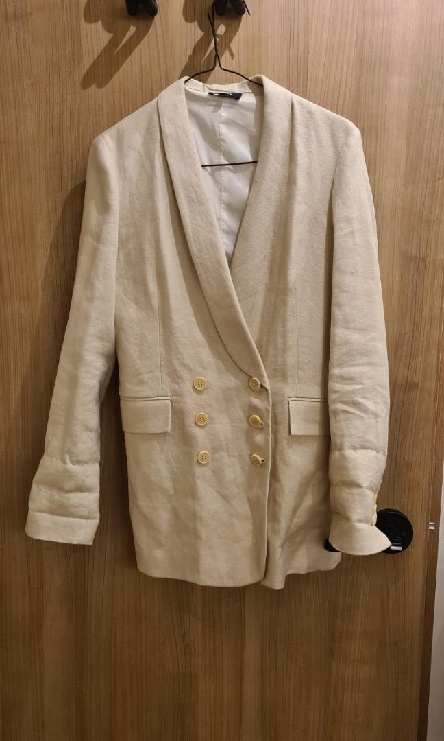 Theory double breasted linen blazer