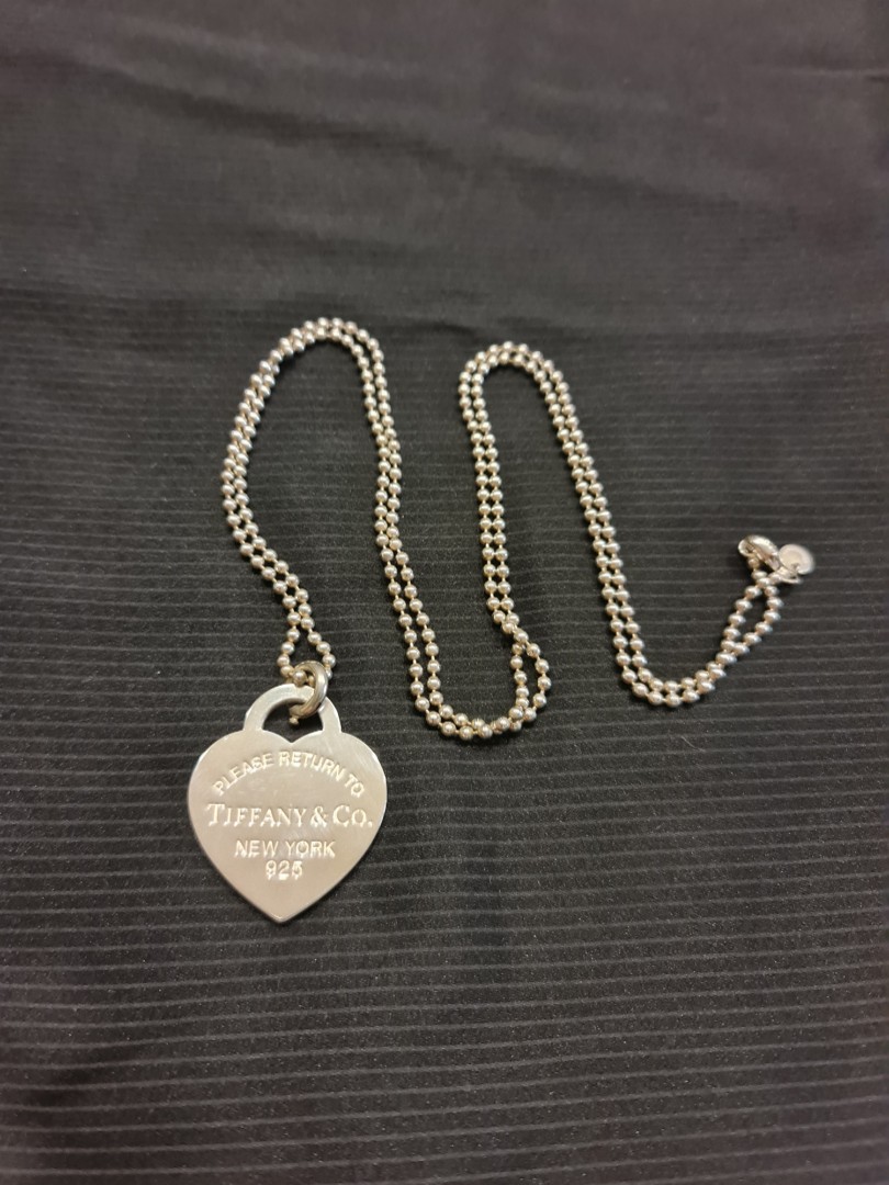 tiffany long heart necklace