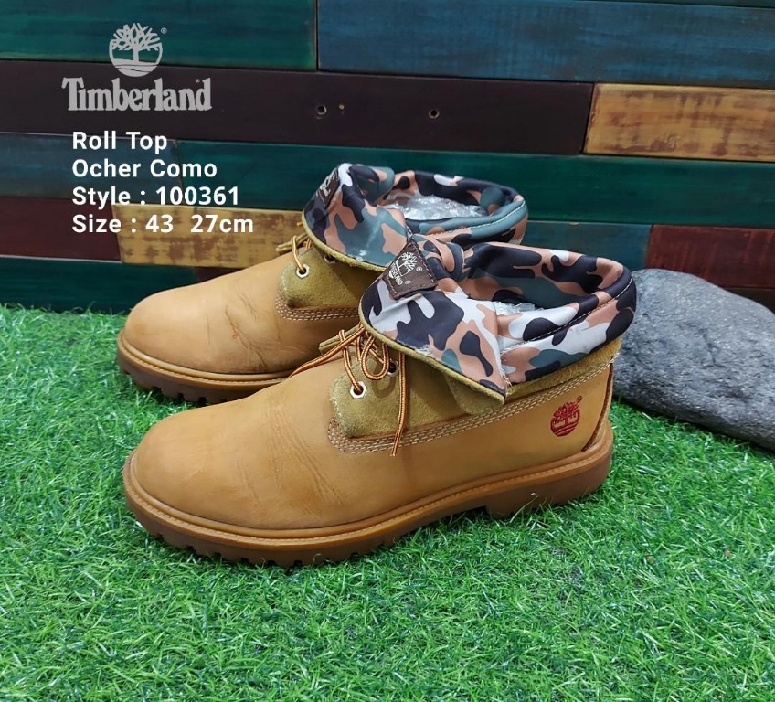 Timberland roll top camo top