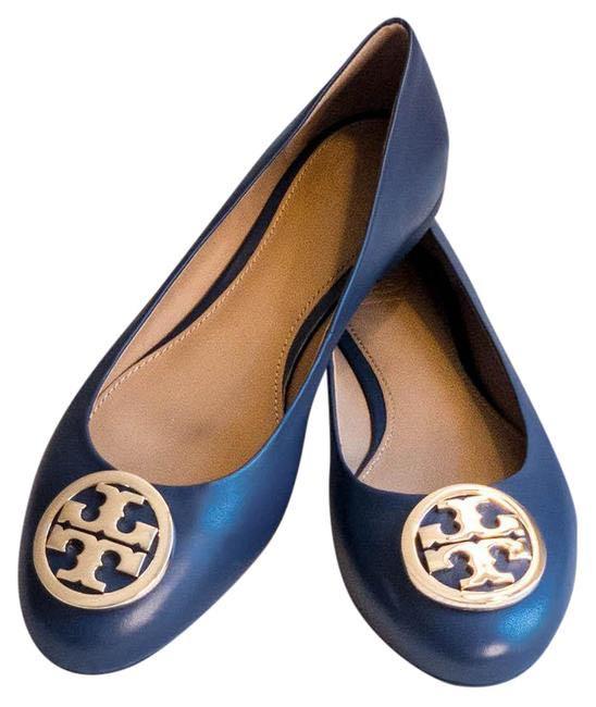 Tory Burch - Blue Gold Benton 2 Royal Navy Nappa Leather Ballet Slip On  Flats, Women's Fashion, Footwear, Flats on Carousell