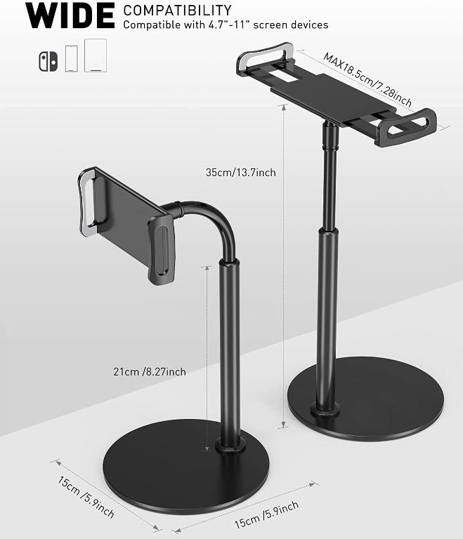 Tryone Tablet Stand, Gooseneck Tablet holder, 360 Degree Rotating Phone