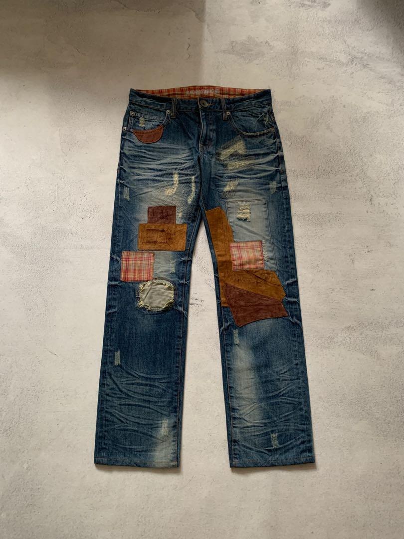 Urban Craft Patchwork Denim Jeans Pants 