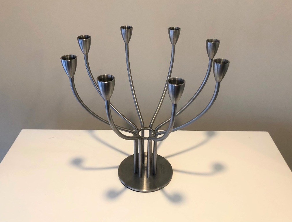 Vintage! RETIRED IKEA STOCKHOLM 8ARM Solid Steel Candle Stand