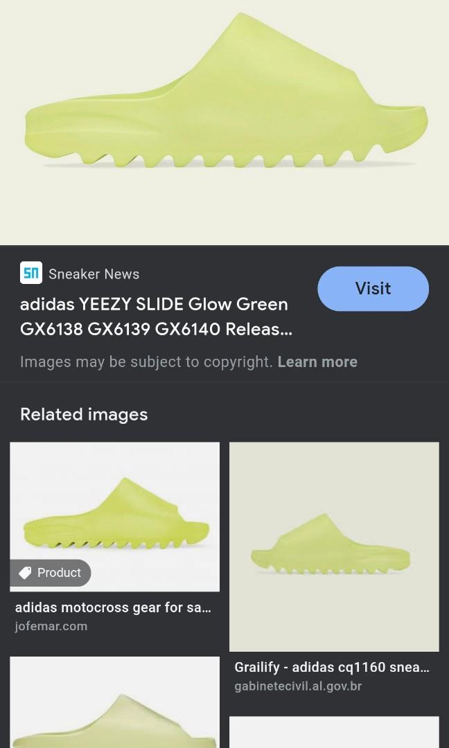 Yeezy Slide Green Glow, Men's Fashion, Footwear, Sneakers on Carousell