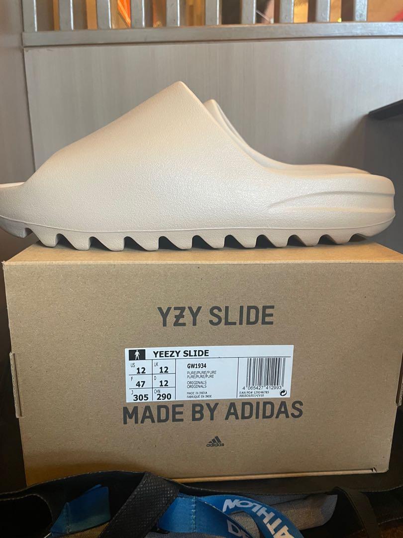 Yeezy slides 'Pure', Men's Fashion, Footwear, Sneakers on Carousell