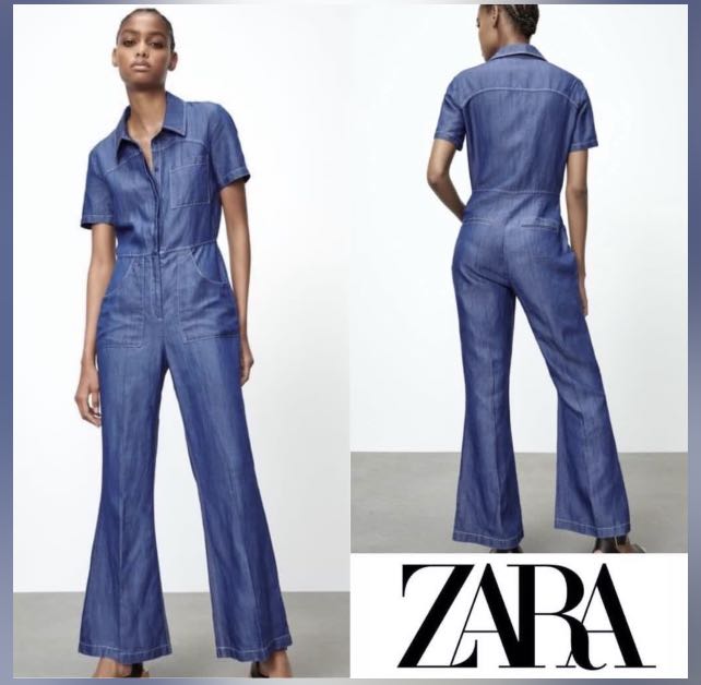 BNWT Zara Denim Jumpsuit, Women's Fashion, Dresses & Sets, Jumpsuits on