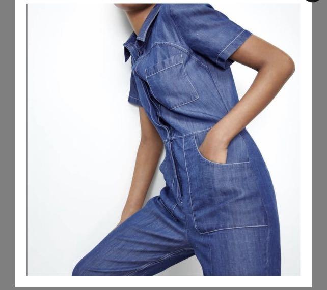 BNWT Zara Denim Jumpsuit, Women's Fashion, Dresses & Sets, Jumpsuits on