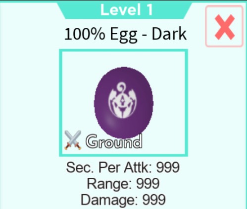 100% Egg - Dark, Roblox: All Star Tower Defense Wiki