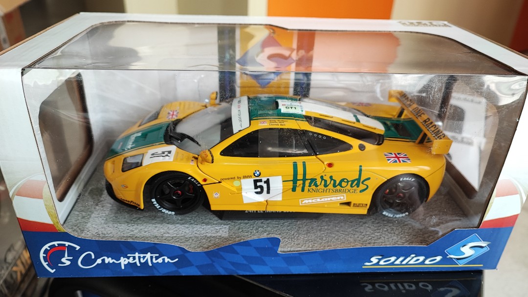 1:18 Solido Mclaren F1 GTR BMW TEAM Harrods, 興趣及遊戲, 玩具