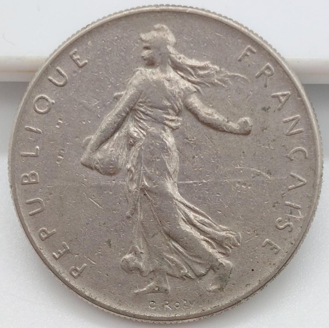 1961) 法國1 法郎( 流通幣)/(1961)France one Franc/Circulation coins/Ref19611,  興趣及遊戲, 收藏品及紀念品, 錢幣- Carousell