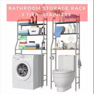 3 Tier Space-saving over Floor Toilet Bathroom Storage Rack and Shelf - STAINLESS STEEL - HIGH QUALITY -Space Saving Over Toilet Organizer Shelves- DURABLE - STURDY - Anti rust, acid resistance, corrosion resistance ,easy to clean