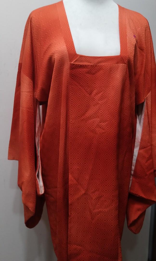 日本和服橘色渲染漸層緹花質感羽織外套零碼旋轉36, 她的時尚, 外套及