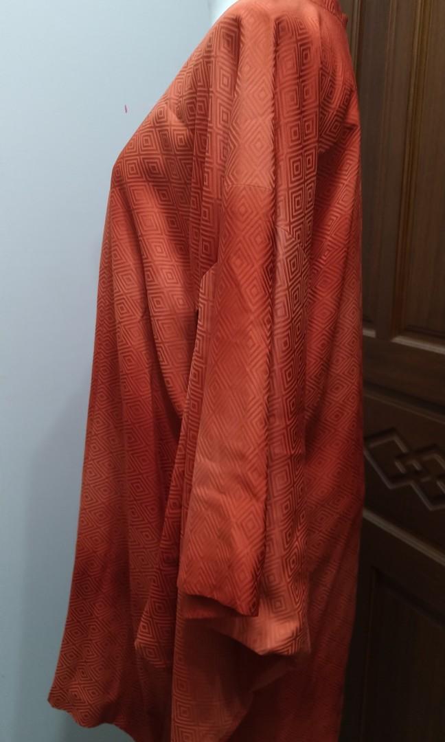 日本和服橘色渲染漸層緹花質感羽織外套零碼旋轉36, 她的時尚, 外套及