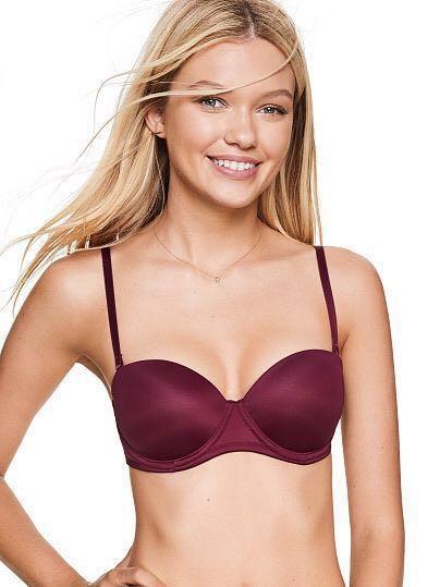 🌙 Victoria's Secret PINK Multiway Push Up Bra Padded Underwire Strapless  Removeable Straps Maroon, Women's Fashion, New Undergarments & Loungewear  on Carousell
