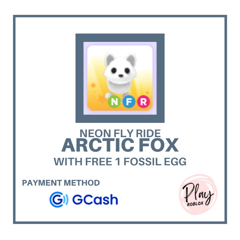 Adopt Me - NFR Arctic Fox / Neon Fly Ride Arctic Fox, Hobbies & Toys