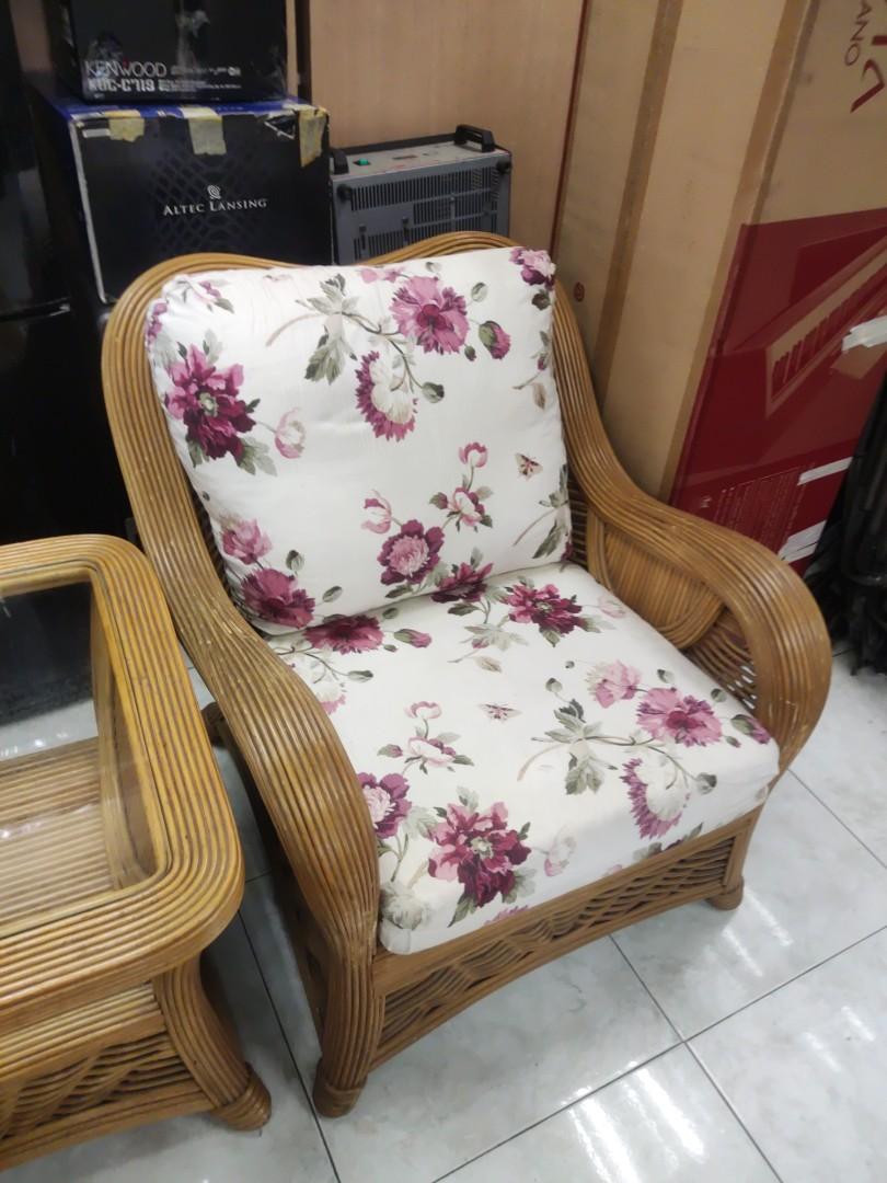 Antique cane sofa set with matching Centre and side table, Furniture