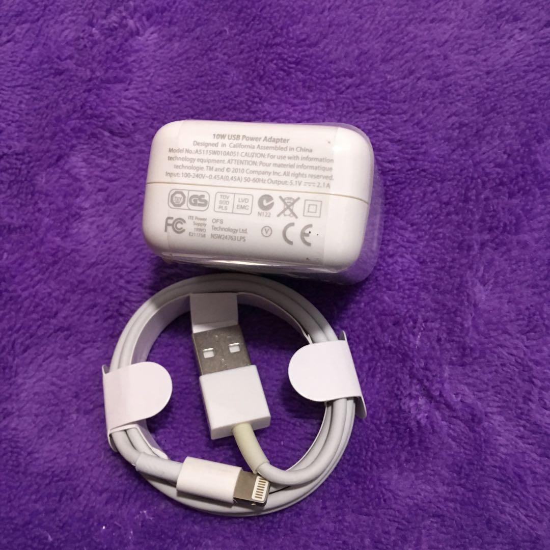 Apple iPhone Lightning Cable and 10 Watts Adapter, Mobile Phones