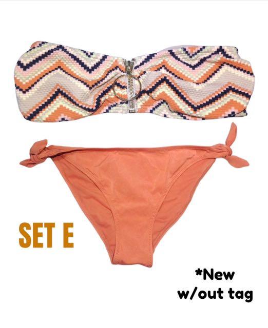 Authentic H&M Swimwear Brown Bra and Panty Set, Women's Fashion