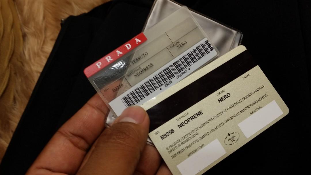 Authentic prada sling (Category: Luxury Bags & Wallets) located in Paranaque City. Submitted by edwinvuru (Listing ID 1161924929, Image 3). Description: authentic prada neoprene nero sling slightly used normal sign of use in good condition.