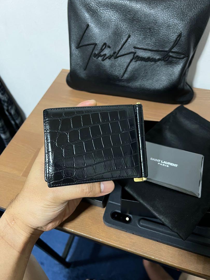 Saint Laurent Portadoll leather money clip wallet - ShopStyle