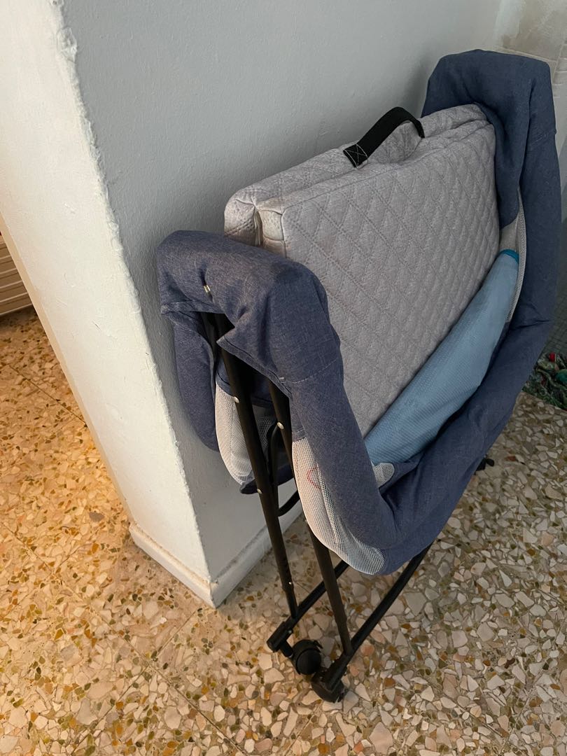 Baby folding bed with wheels, Babies & Kids, Baby Nursery & Kids