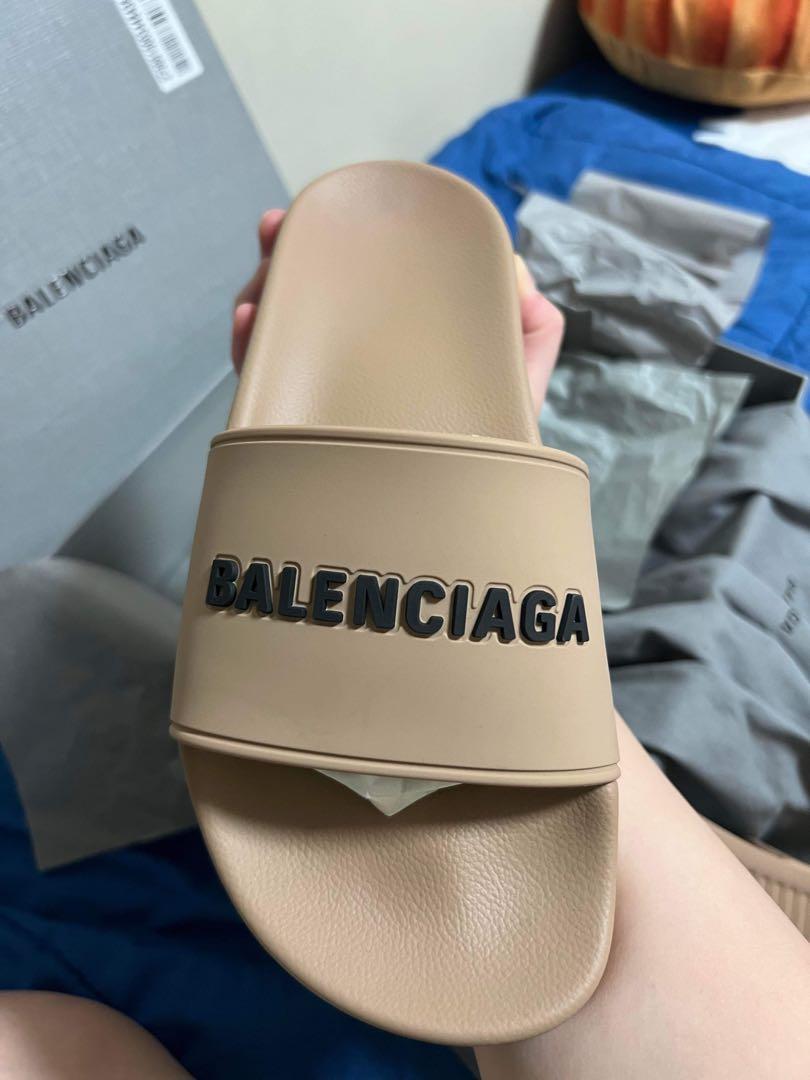 Balenciaga Pool Slide Sandal Beige Luxury Sneakers Footwear