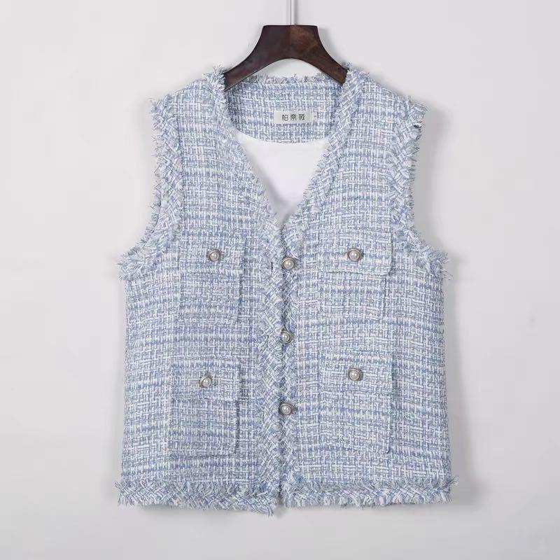 季節のおすすめ商品 「未使用」Meer. Tweed wht tops vest tailored