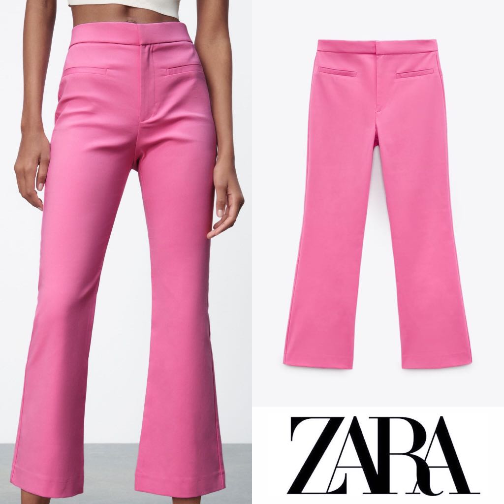 BNWT Zara Bubblegum Pink Flare Trousers, Women's Fashion, Bottoms, Other  Bottoms on Carousell