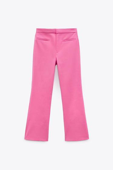 ZARA PINK ORINGE Purlple Floral Flared Style Trousers Pants Blogger Size S  £25.00 - PicClick UK