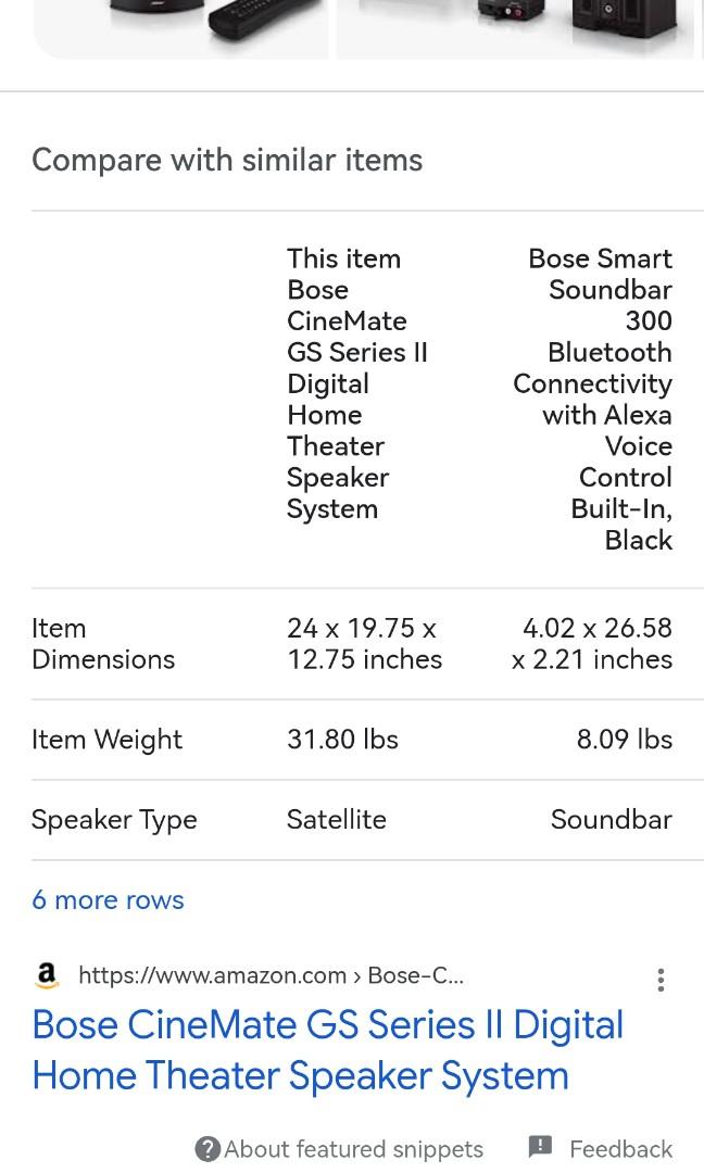 Bose cinemate gs series ii specs best sale