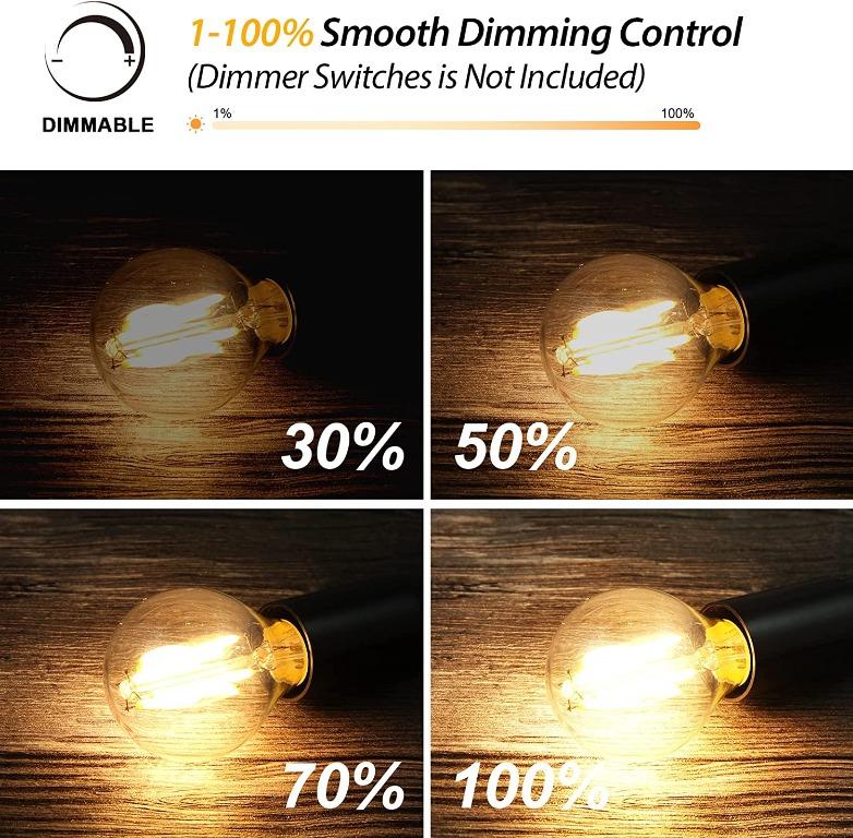BRIMAX E14 LED Vintage Golf Ball Bulb Dimmable 4W 40W Equivalent Soft Warm White 2700K 400lm