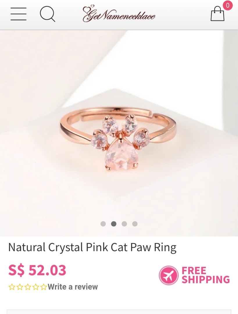 Cat paw ring rose gold clearance