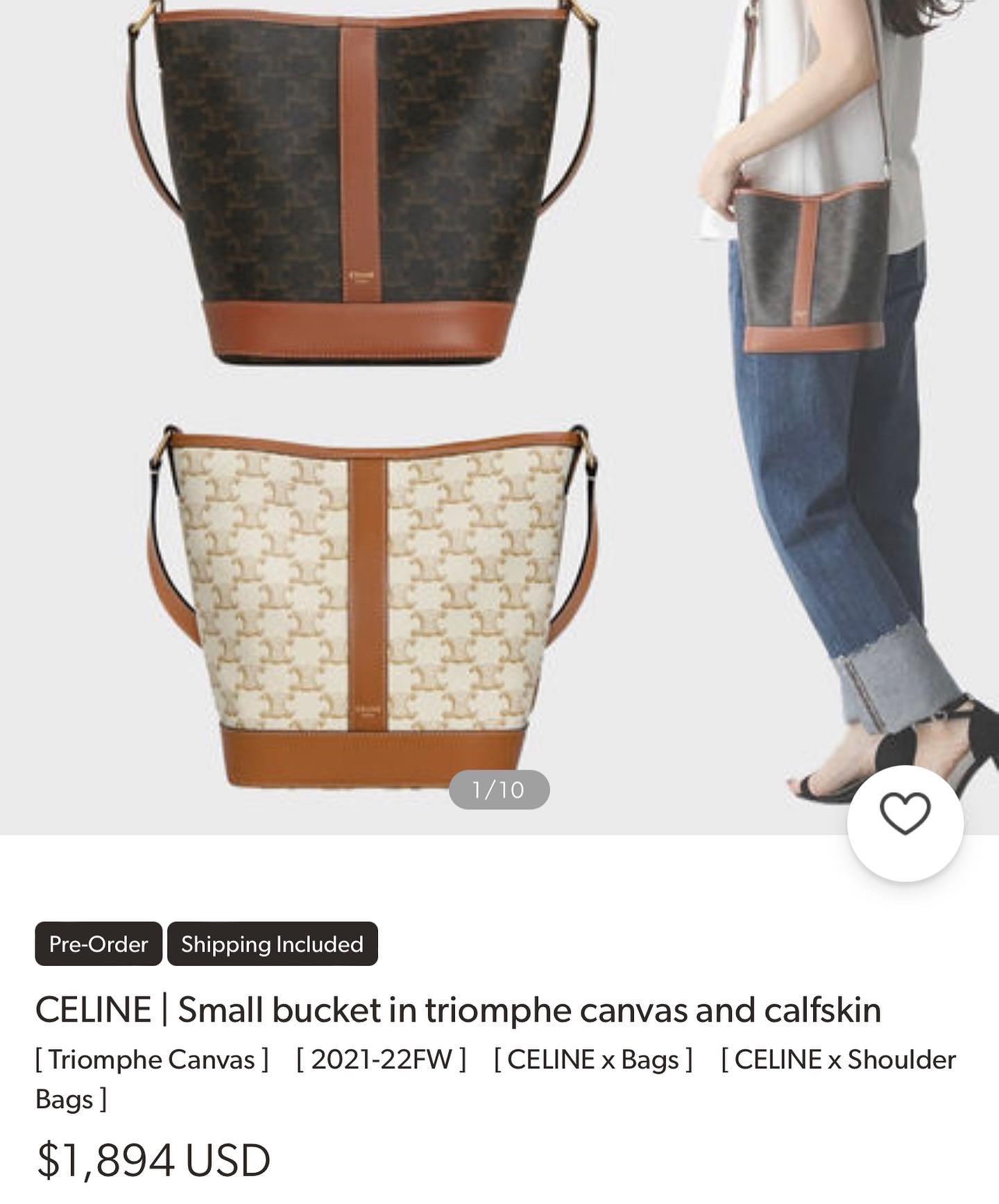 Shop CELINE Triomphe Canvas 2021-22FW Medium messenger bag in