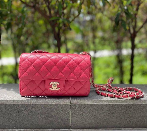 Chanel Classic Mini Rectangle Dark Pink Caviar Series 23, Luxury, Bags &  Wallets on Carousell