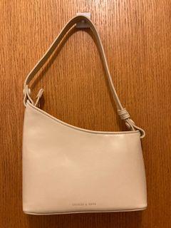 Charles and Keith white baguette bag