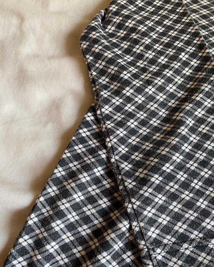 Checkered top turtleneck top