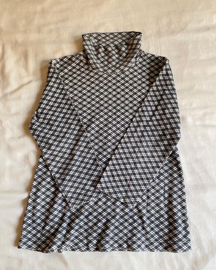 Checkered hotsell turtleneck top