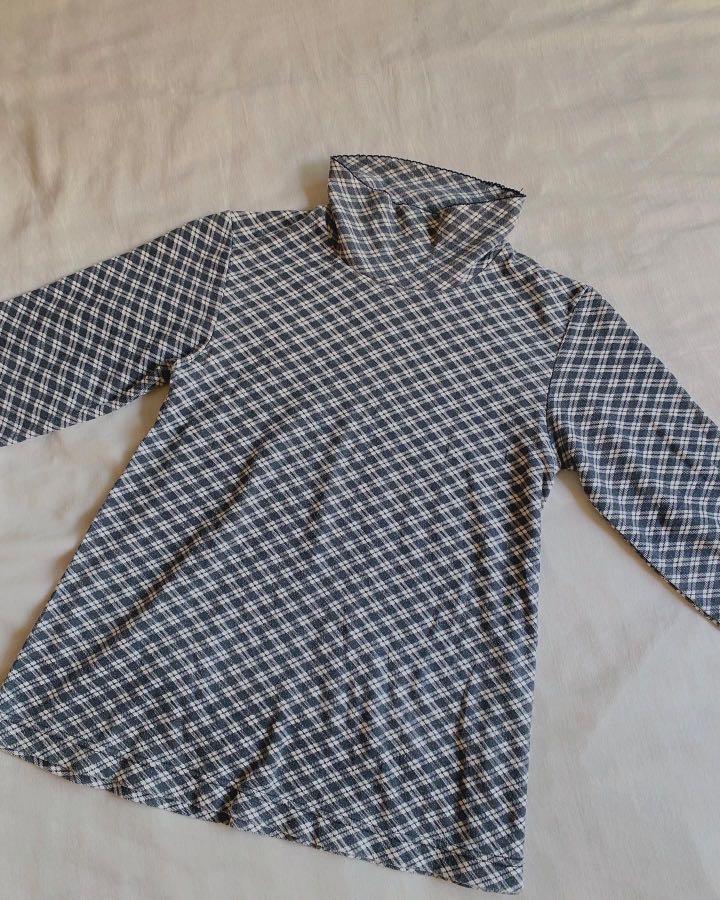 checkered turtleneck top Women s Fashion Tops Shirts on