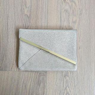Colette Gold Glitter Envelope Clutch