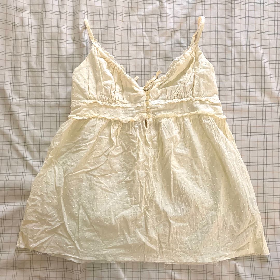 Cute Light Yellow Top, Women's Fashion, Tops, Sleeveless on Carousell