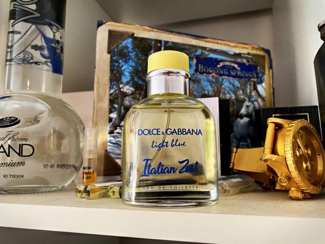 DOLCE & GABBANA D&G LIGHT BLUE ITALIAN ZEST POUR HOMME EDT FOR MEN 125ml,  Beauty & Personal Care, Fragrance & Deodorants on Carousell