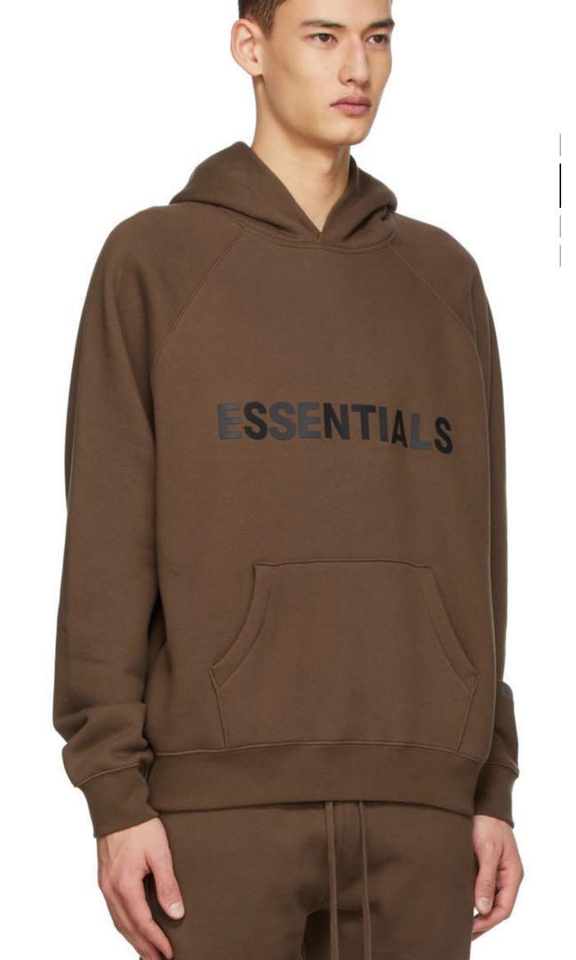 Essentials Exclusive Brown Logo Hoodie M