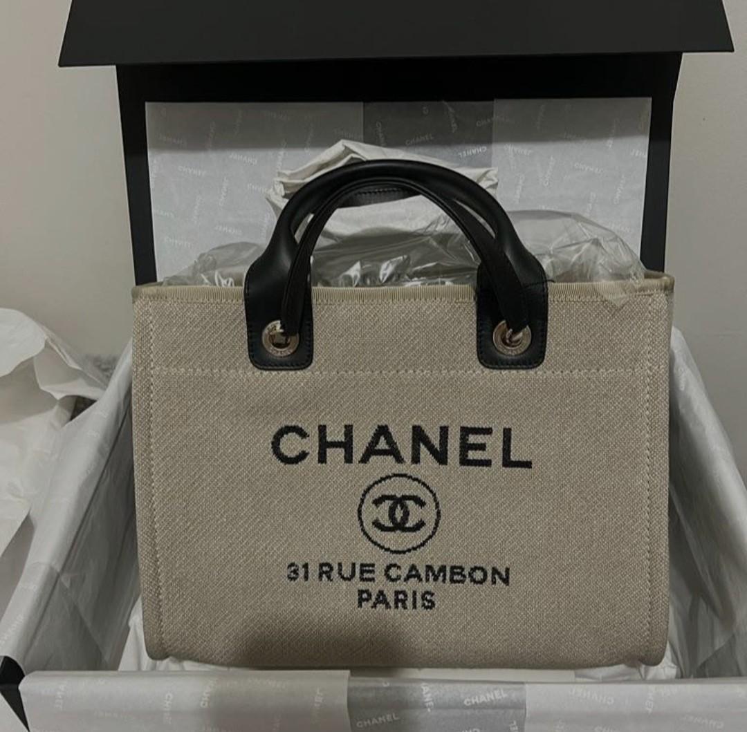 Chanel deauville 2025 tote sizes cm