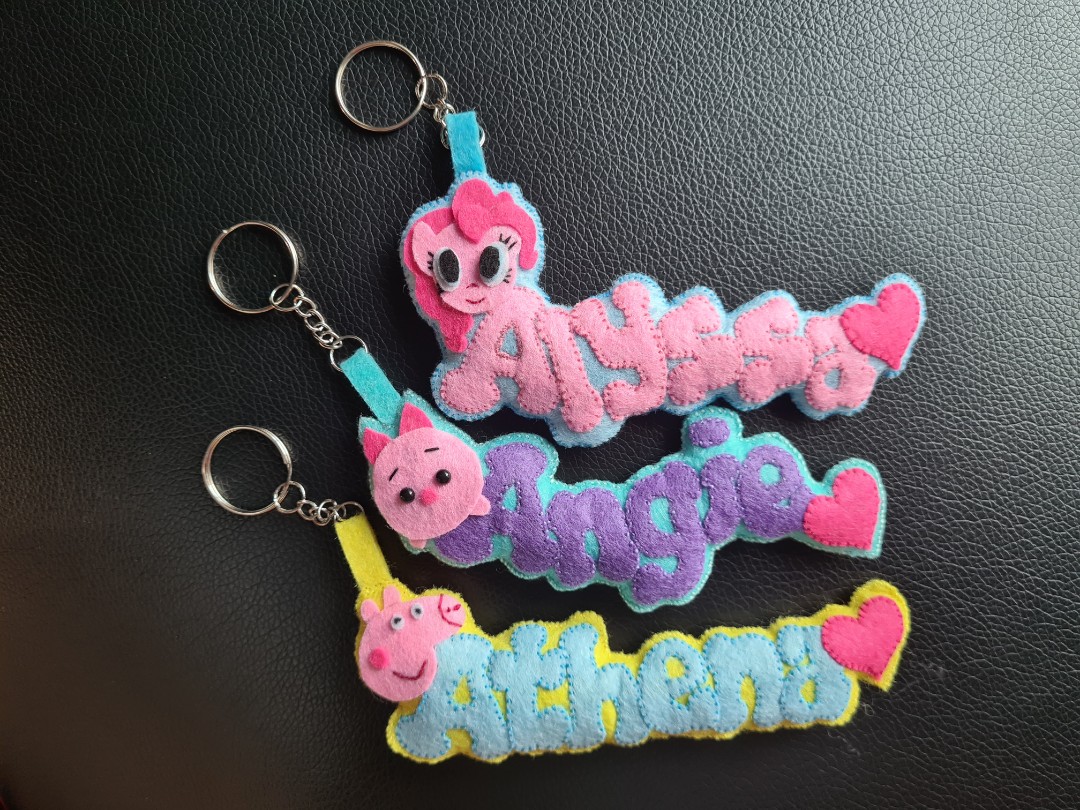 Felt Name Keychains Hobbies Toys Stationery Craft Handmade