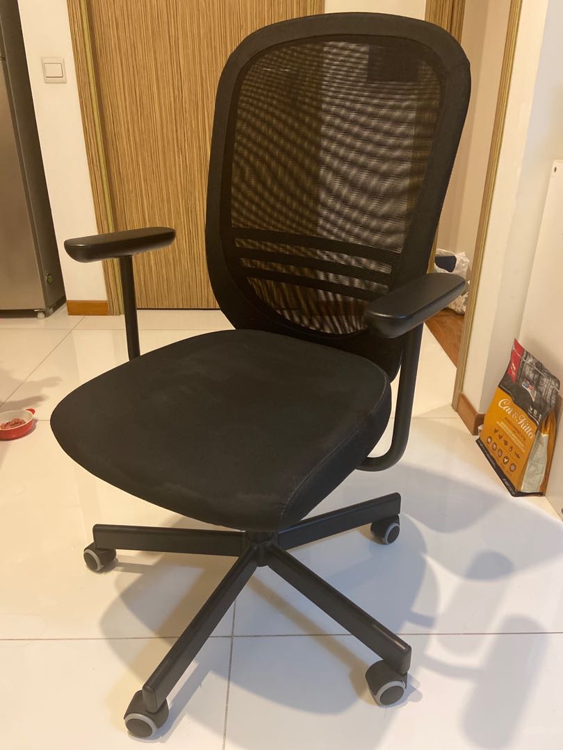 FLINTAN Office chair with armrests, black., Furniture & Home Living